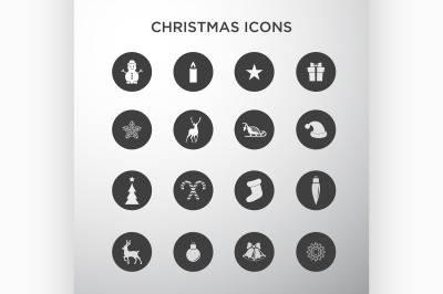 Christmas icons in circles