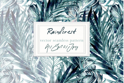 Rainforest vector tropical seamless pattern