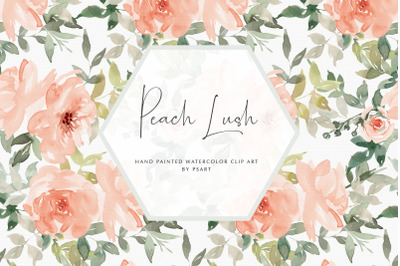 Watercolor Blush Floral Clipart Set