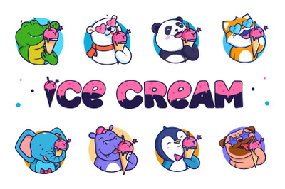 Set of logos ice cream