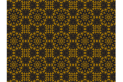 Pattern Gold Black Star Motif