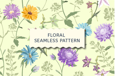 Art floral vector seamless pattern.