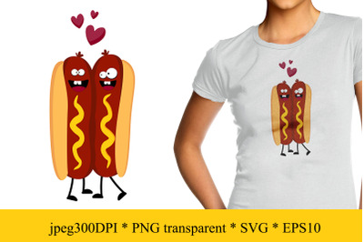 Hot Dog Fast Food Character SVG, PNG, JPEG, EPS