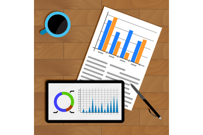 Business statistics on table