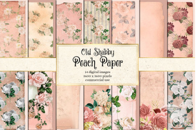 Old Shabby Peach Paper Textures