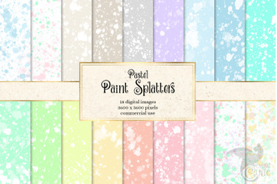 Pastel Paint Splatters Digital Paper