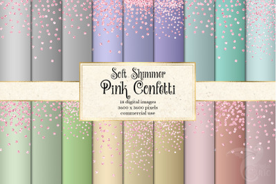 Soft Shimmer Pink Confetti Digital Paper