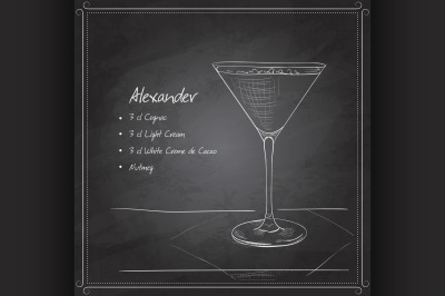 coctail alexandr on black board