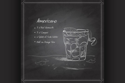 coctail americano on black board