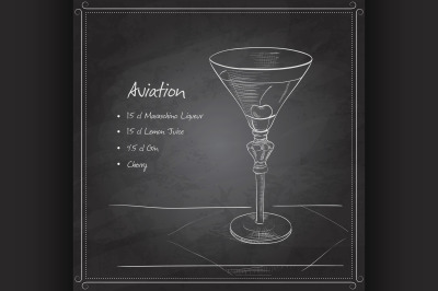 coctail aviation on black board