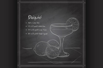 Cocktail daiquiri on black board