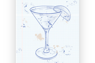 The Bacardi Cocktail on a notebook page