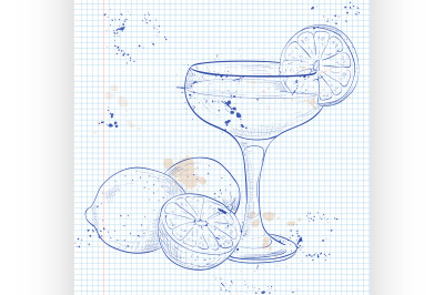 The Daiquiri Cocktail on a notebook page