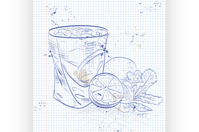 Caipirinha on a notebook page