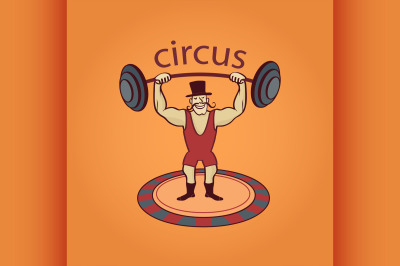 Hand drawn circus lable