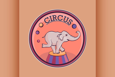 Hand drawn circus lable