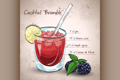 Alcoholic cocktail Bramble