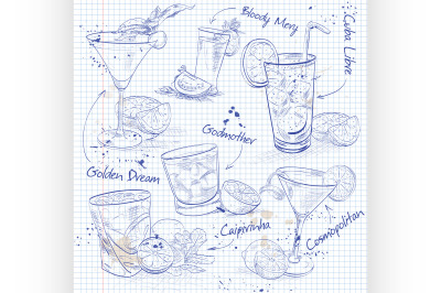 Contemporary Classics Cocktail Set on a notebook page