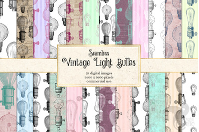 Vintage Light Bulb Digital Paper