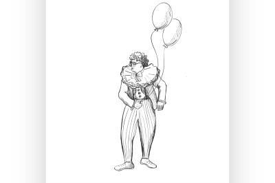 Sketchy doodle clown