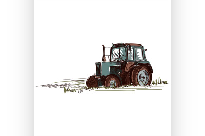 doodle tractor