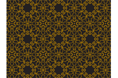 Pattern Gold Flowers Abstract