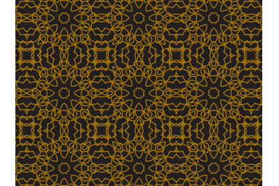 Pattern Gold Abstract Flower Lines
