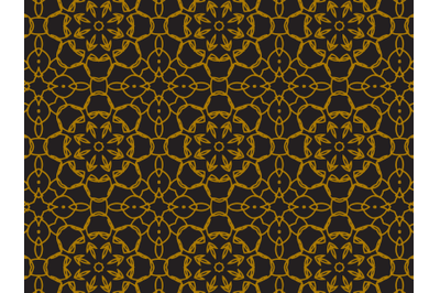 Pattern Gold Regular Flower Lines