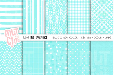 Blue Candy Color Digital Papers