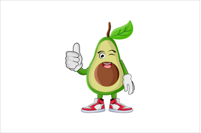 Avocado Fruit Cartoon Character