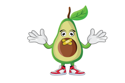 Avocado Shrugging Fruit Cartoon Character