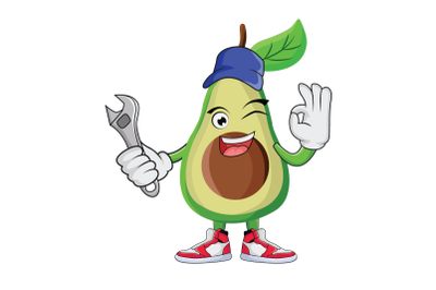 Avocado Fruit With Cap Cartoon Character