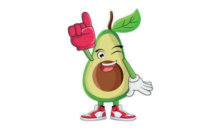 Avocado Supporter Fruit Cartoon Character