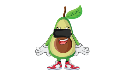 Avocado VR Fruit Cartoon Character