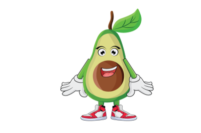 Avocado Happy Fruit Cartoon Character