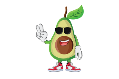 Avocado Cool Fruit Cartoon Character Design