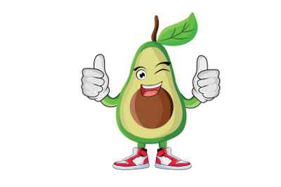 Avocado Thumbs Up Fruit Cartoon Character