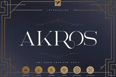 Akros - Art Deco Serif &2B; Extras