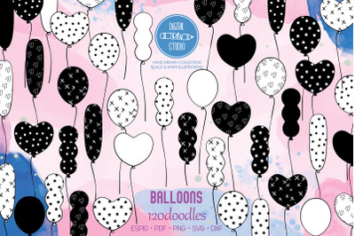 Party Balloons | Hand drawn Birthday Doodles