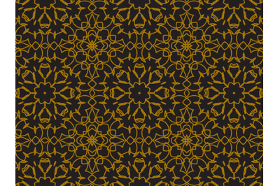 Pattern Gold Abstract Flower Lines