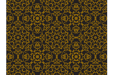 Pattern Gold Abstract Flower Ornaments