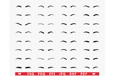 SVG&2C; Eyebrows&2C; Black silhouettes&amp;nbsp; &2C; Digital clipart