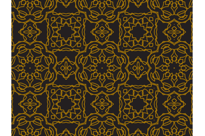 Pattern Gold Floral And Square Ornaments