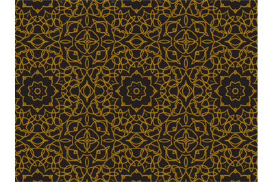 Pattern Gold Abstract Style Circle Curved Lines