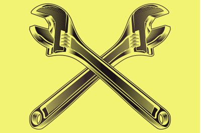 Detailed vector illustration of a wrench.