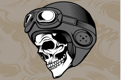 skull helmet hand drawing vector