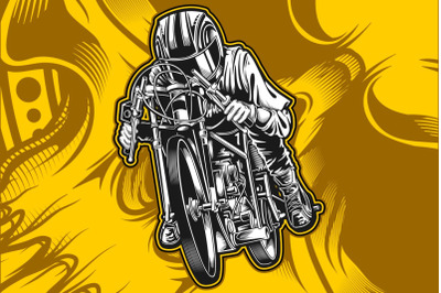 motorcycle racing vector hand drawing