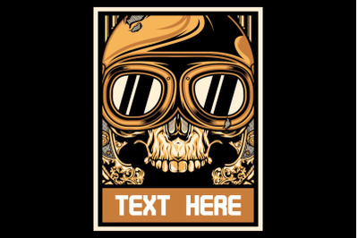 skull with motorcycle goggles vector