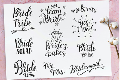 Bride tribe hand lettering design
