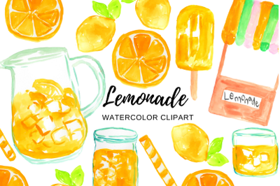Watercolor lemonade clipart